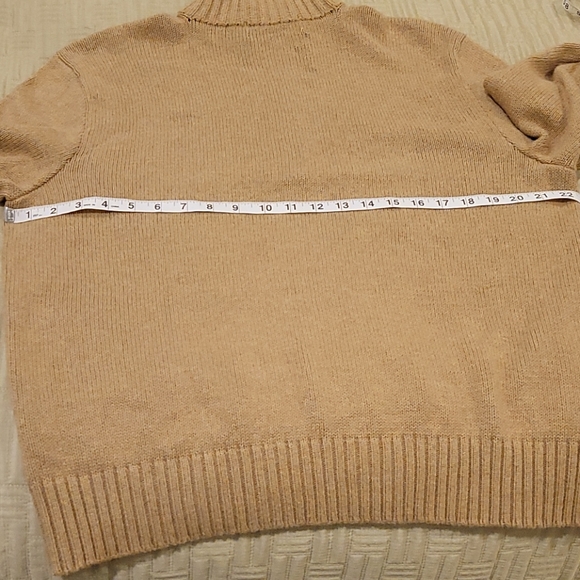 Polo Ralph Lauren 1/4 Zip Tan Cotton Sweater L - Picture 6 of 9